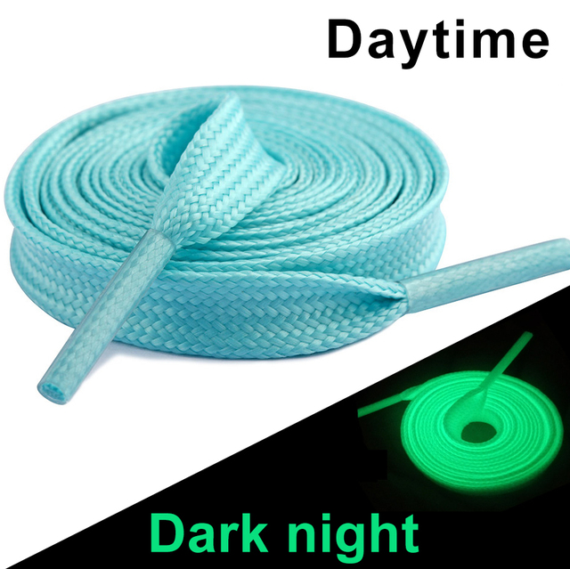 1 Pair Luminous Shoelaces for Flat Sneakers Canvas Sport Basketball Shoes Unisex In The Night Glowing Fluorescent Laces 120cm