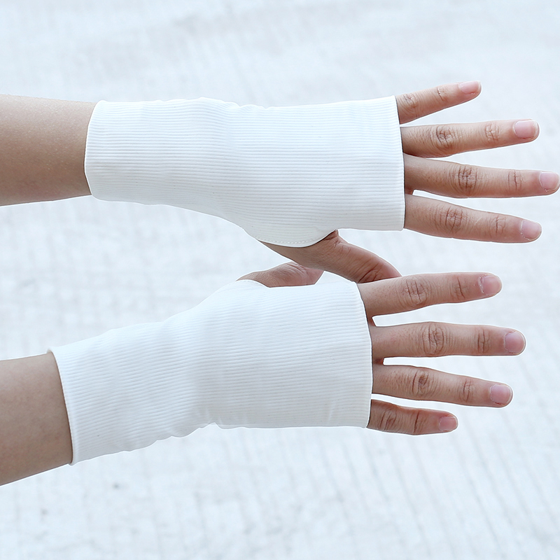 Fingerless Gym Men's Women's Fishing Hiking Cycling Sports Fitness Running Mittens Gothic Motorcycle Sunscreen Ice Silk Glove