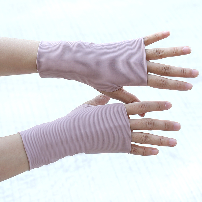 Fingerless Gym Men's Women's Fishing Hiking Cycling Sports Fitness Running Mittens Gothic Motorcycle Sunscreen Ice Silk Glove