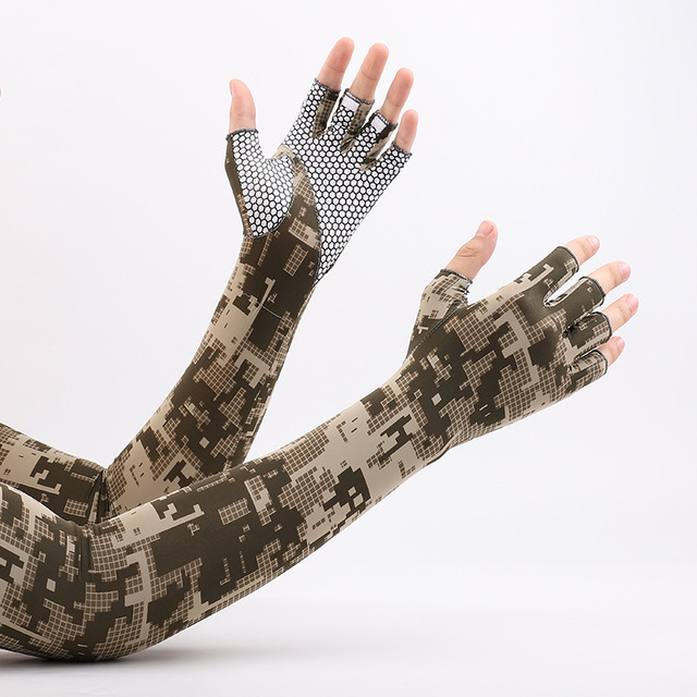 2pcs Sport Arm Sleeves Cycling Running Fishing Climbing Arm Cover Sun UV Protection Ice Cool Sleeves With