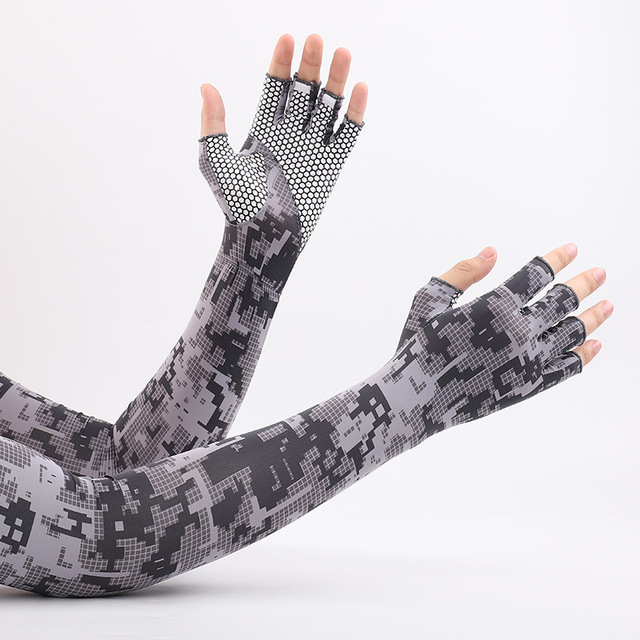 2pcs Sport Arm Sleeves Cycling Running Fishing Climbing Arm Cover Sun UV Protection Ice Cool Sleeves With