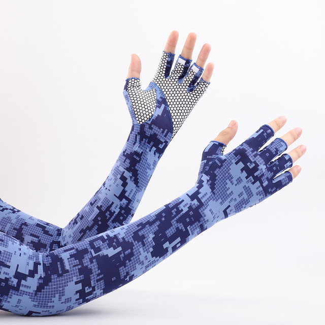 2pcs Sport Arm Sleeves Cycling Running Fishing Climbing Arm Cover Sun UV Protection Ice Cool Sleeves With