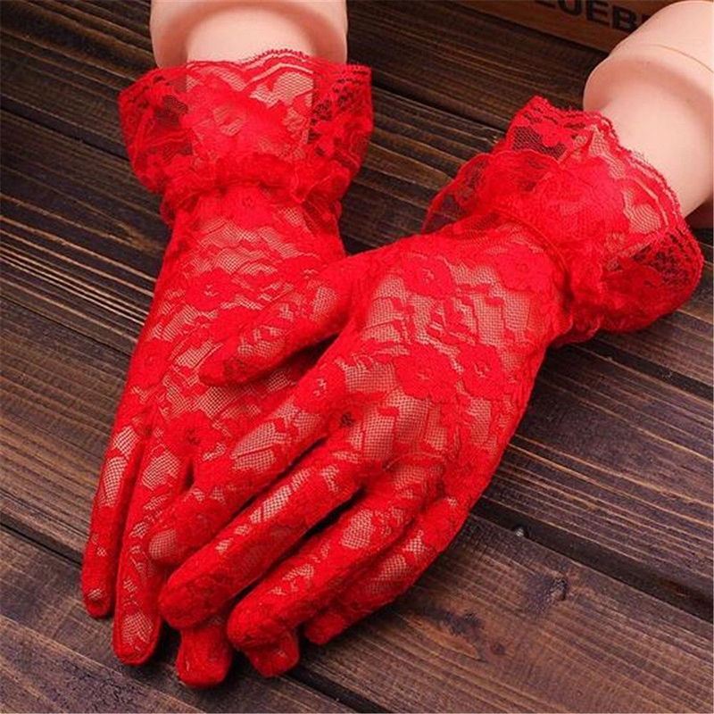 Fashion Women Lace Party Sexy Gloves Summer Full Finger Sunscreen Gloves For Girls Mittens Wedding Accessories