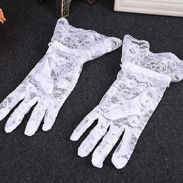Fashion Women Lace Party Sexy Gloves Summer Full Finger Sunscreen Gloves For Girls Mittens Wedding Accessories