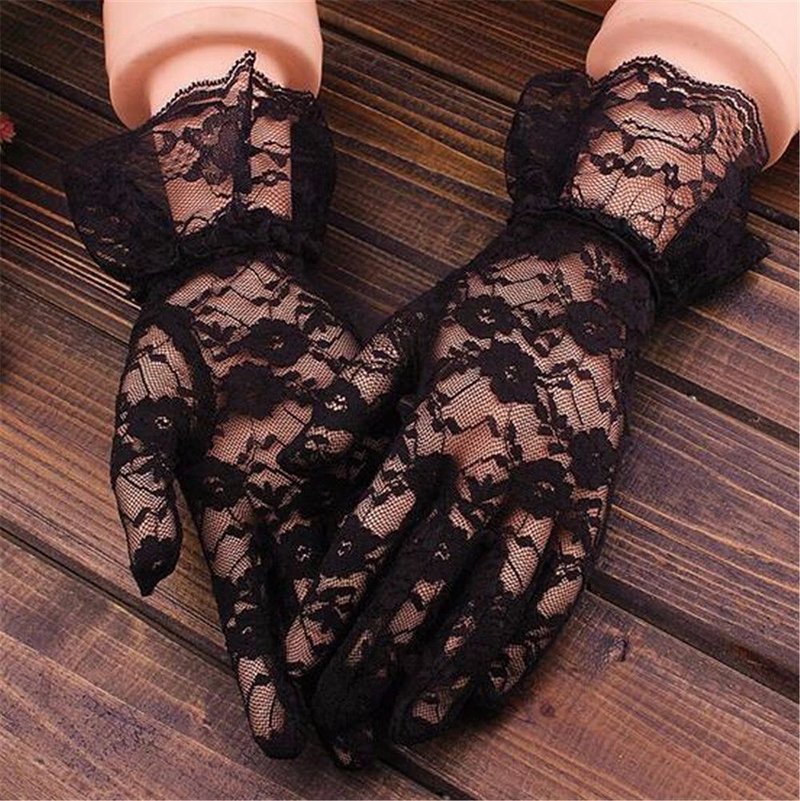 Fashion Women Lace Party Sexy Gloves Summer Full Finger Sunscreen Gloves For Girls Mittens Wedding Accessories