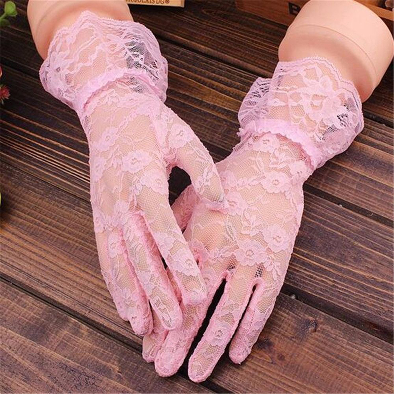 Fashion Women Lace Party Sexy Gloves Summer Full Finger Sunscreen Gloves For Girls Mittens Wedding Accessories