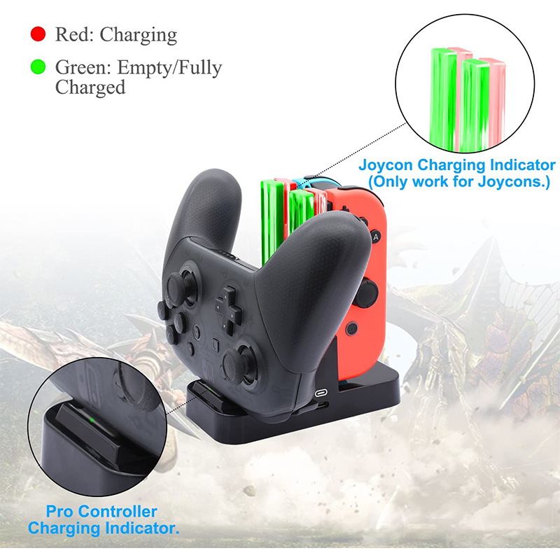 Charging Dock For Nintend Switch OLED Joy-con Controller Charger For Nintendo Switch Pro Gamepad Charge Stand NS Switch