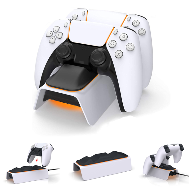 Fast Charger for PS5 Controller With Charging Cable Charging Station Dock for Dual Playstation 5 Controllers With LED Indicator