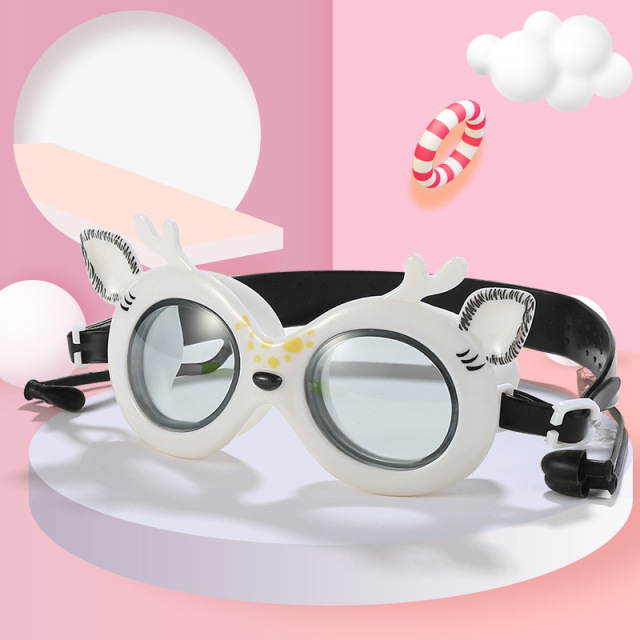 New Sika Deer Cartoon Children Swimming Goggles Earplugs UV and Fogging - Proof Glasses Men and Women