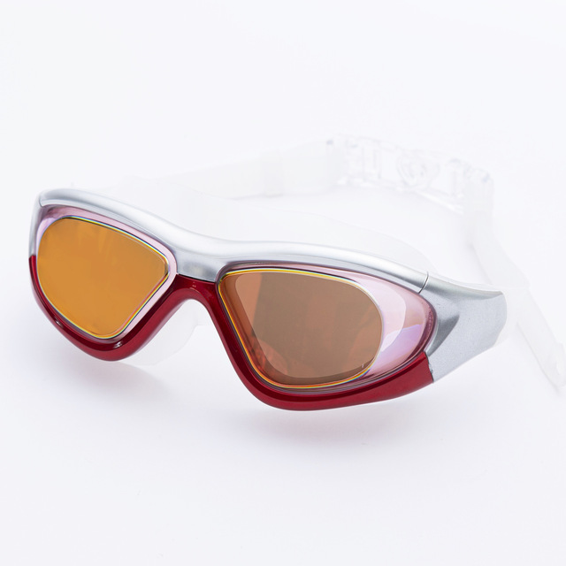 New Fog-proof Swimming Glasses with Large Frames Silicone Glazing Electroplated Anti-fog Goggles for Adults
