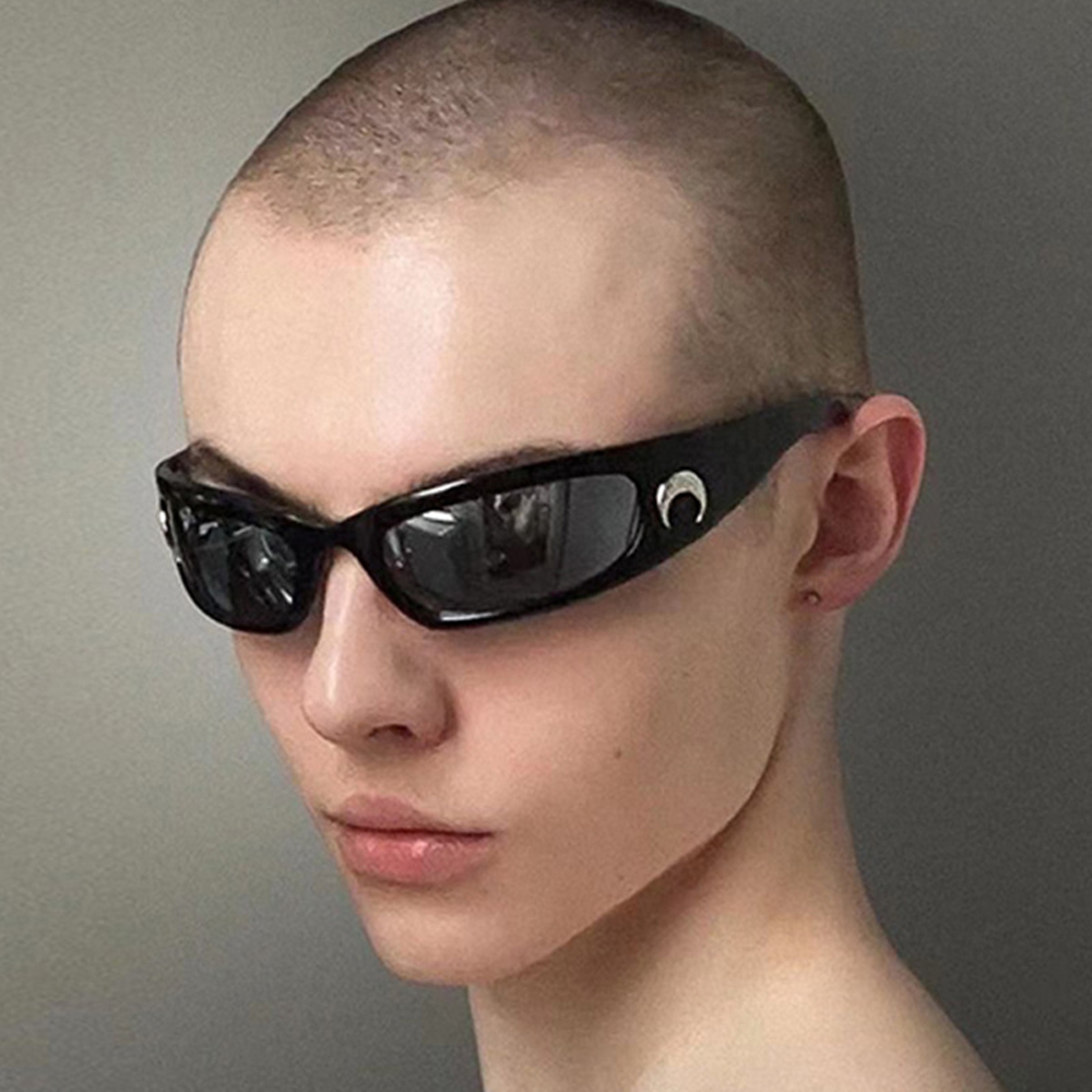 2022 New Moon Rectangular Sunglasses for Women Man Vintage Outdoor Cycling Sports Hip Hop Punk Sun Glasses UV400 Trend Female