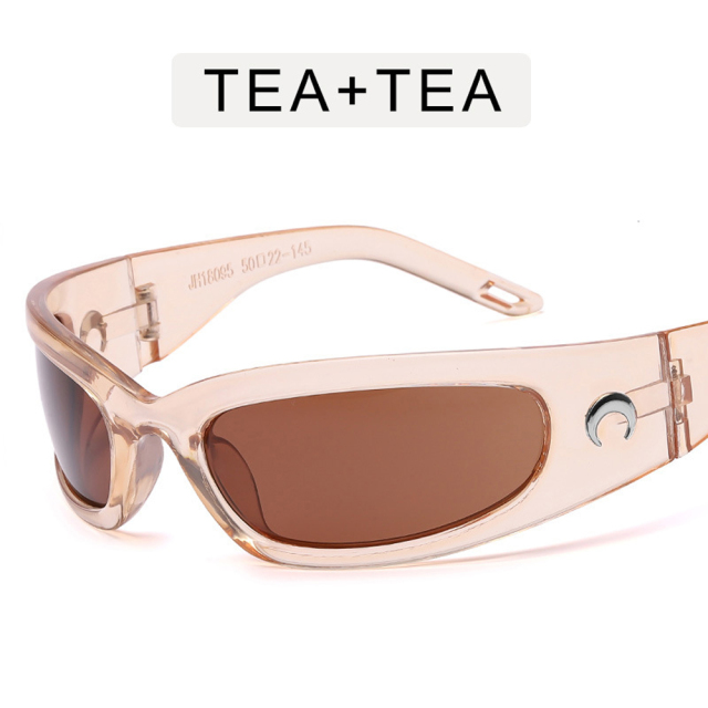2022 New Moon Rectangular Sunglasses for Women Man Vintage Outdoor Cycling Sports Hip Hop Punk Sun Glasses UV400 Trend Female