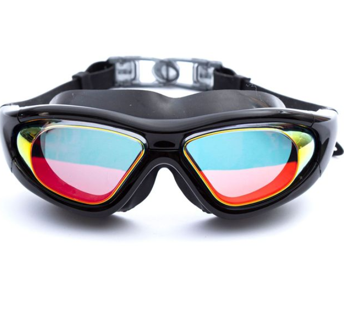 New Fog-proof Swimming Glasses with Large Frames Silicone Glazing Electroplated Anti-fog Goggles for Adults