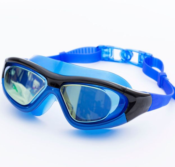 New Fog-proof Swimming Glasses with Large Frames Silicone Glazing Electroplated Anti-fog Goggles for Adults