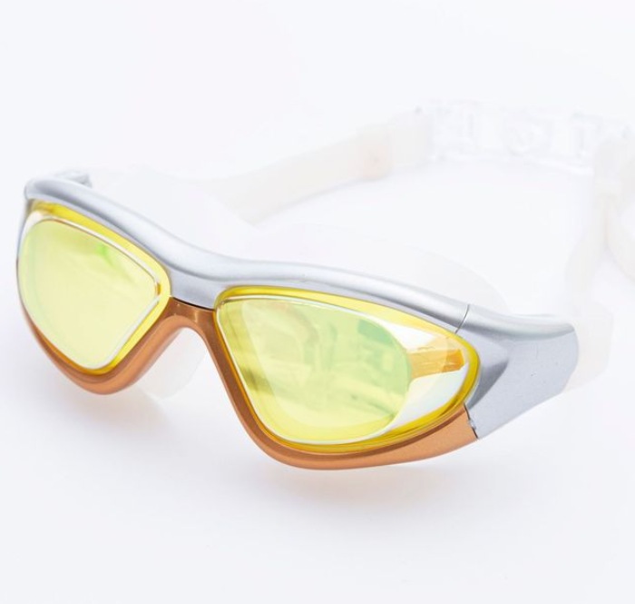 New Fog-proof Swimming Glasses with Large Frames Silicone Glazing Electroplated Anti-fog Goggles for Adults