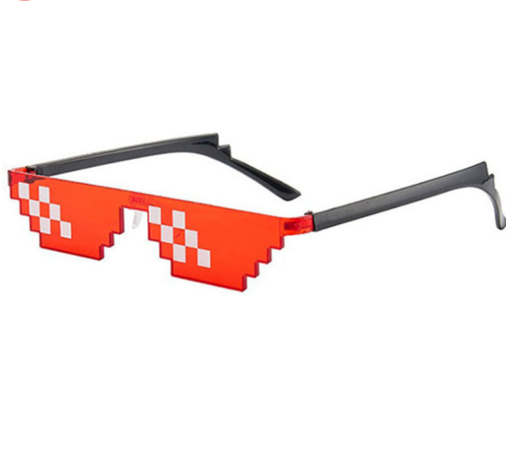 Funny Pixel Mosaic Sunglasses Thug Life Sun Glasses Retro Gamer Robot Eyewear Birthday Party Cosplay Favors for Men Women
