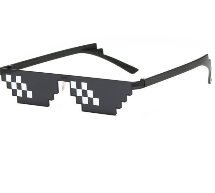 Funny Pixel Mosaic Sunglasses Thug Life Sun Glasses Retro Gamer Robot Eyewear Birthday Party Cosplay Favors for Men Women