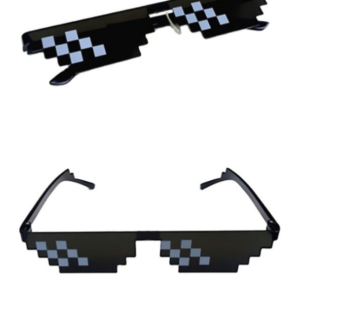 Funny Pixel Mosaic Sunglasses Thug Life Sun Glasses Retro Gamer Robot Eyewear Birthday Party Cosplay Favors for Men Women
