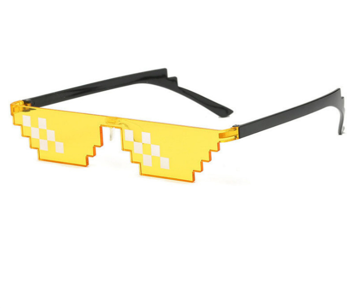 Funny Pixel Mosaic Sunglasses Thug Life Sun Glasses Retro Gamer Robot Eyewear Birthday Party Cosplay Favors for Men Women