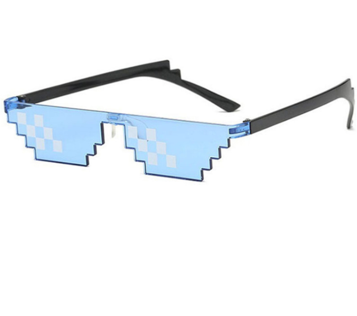 Funny Pixel Mosaic Sunglasses Thug Life Sun Glasses Retro Gamer Robot Eyewear Birthday Party Cosplay Favors for Men Women