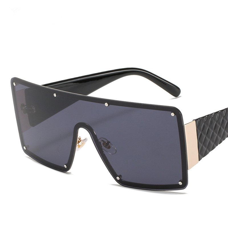 Oversized Square Sunglasses Women  Fashion Metal Frame Vintage Sun Glasses Men Shades Retro Gradient Visor