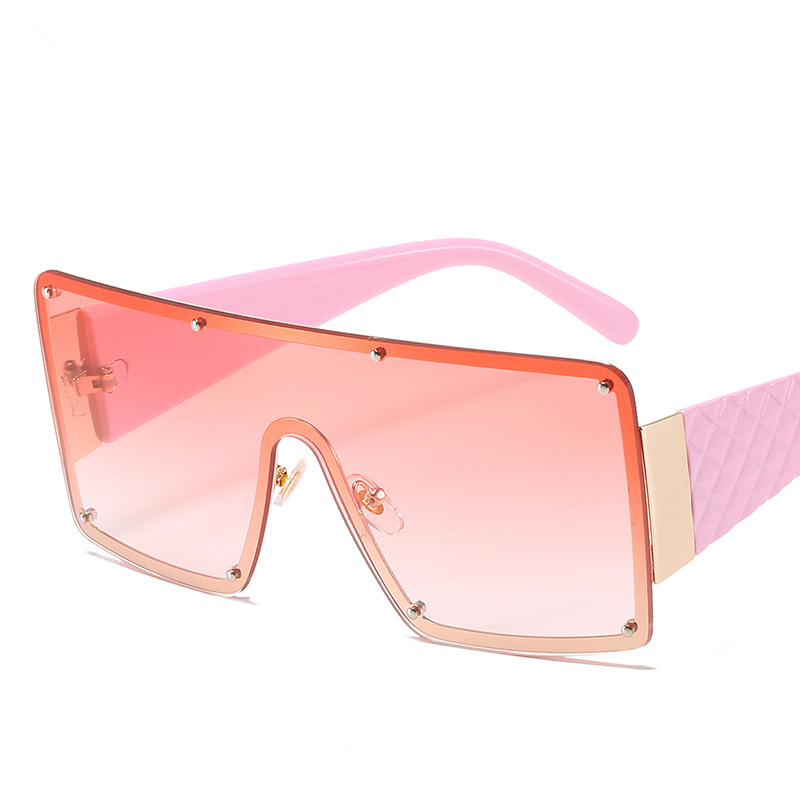 Oversized Square Sunglasses Women  Fashion Metal Frame Vintage Sun Glasses Men Shades Retro Gradient Visor