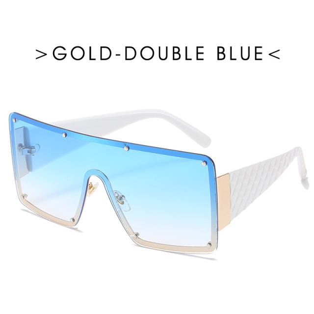 Oversized Square Sunglasses Women  Fashion Metal Frame Vintage Sun Glasses Men Shades Retro Gradient Visor