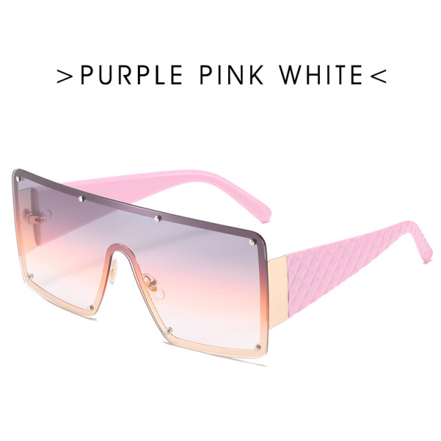 Oversized Square Sunglasses Women  Fashion Metal Frame Vintage Sun Glasses Men Shades Retro Gradient Visor