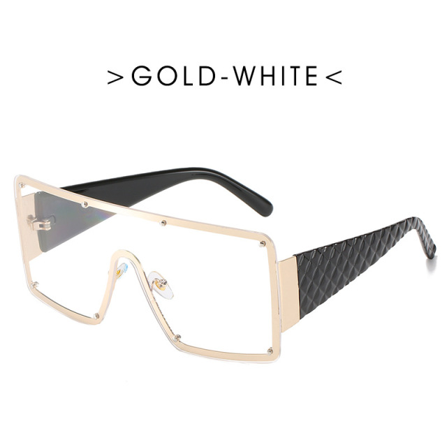 Oversized Square Sunglasses Women  Fashion Metal Frame Vintage Sun Glasses Men Shades Retro Gradient Visor