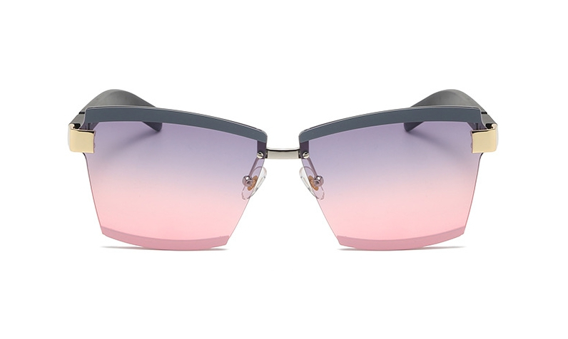 Rimless Luxury Sunglasses Square Men Women Fashion Shades UV400 Vintage Glasses