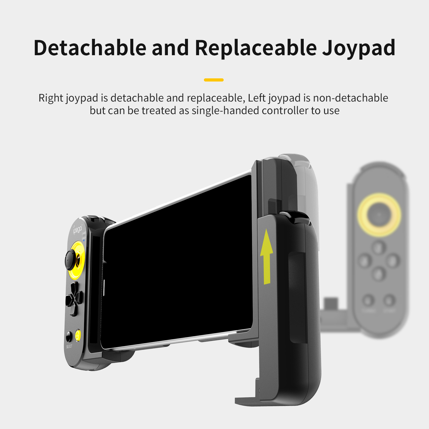 1pc Bluetooth Gamepad Single/dual Handle Stretchable Removable Controller with 3.5mm Headphone Jack for Android iOS PC
