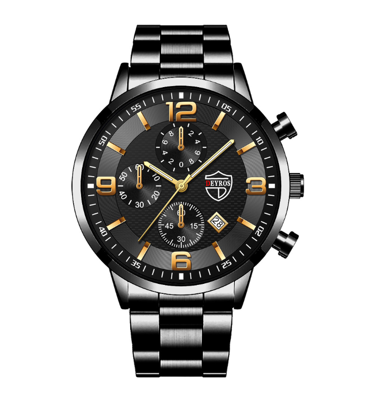 Brand Fashion Mens Watches Luxury Stainless Steel Quartz Wrist Watch Luminous Clock Men Business Casual Leather Watch