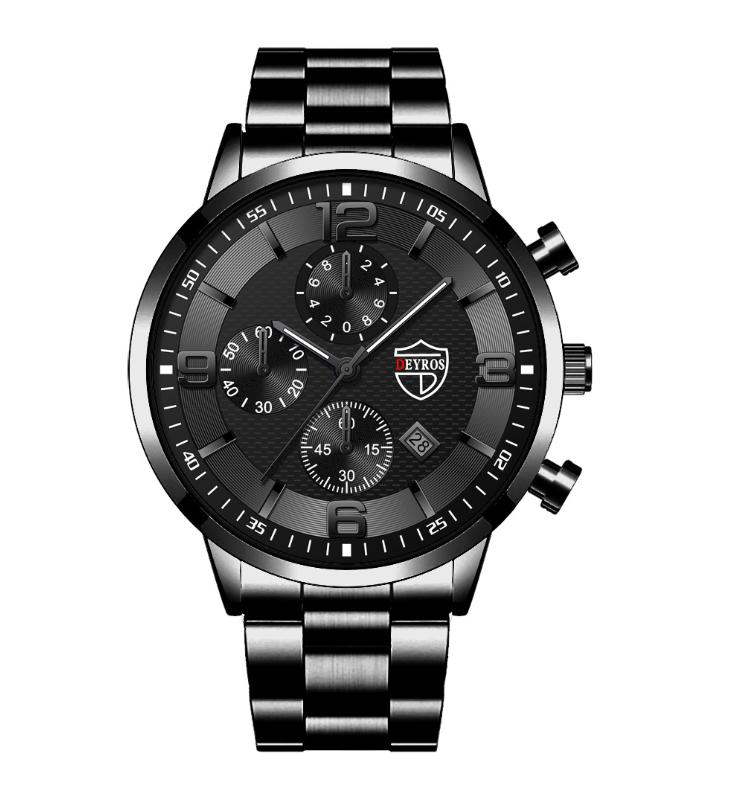 Brand Fashion Mens Watches Luxury Stainless Steel Quartz Wrist Watch Luminous Clock Men Business Casual Leather Watch