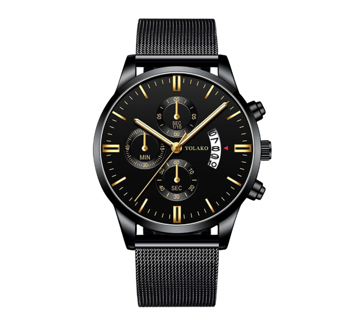 Fashion Mens Watches Luxury Men Stainless Steel Mesh Belt Quartz Wrist Watch Man Business Casual Leather Watch