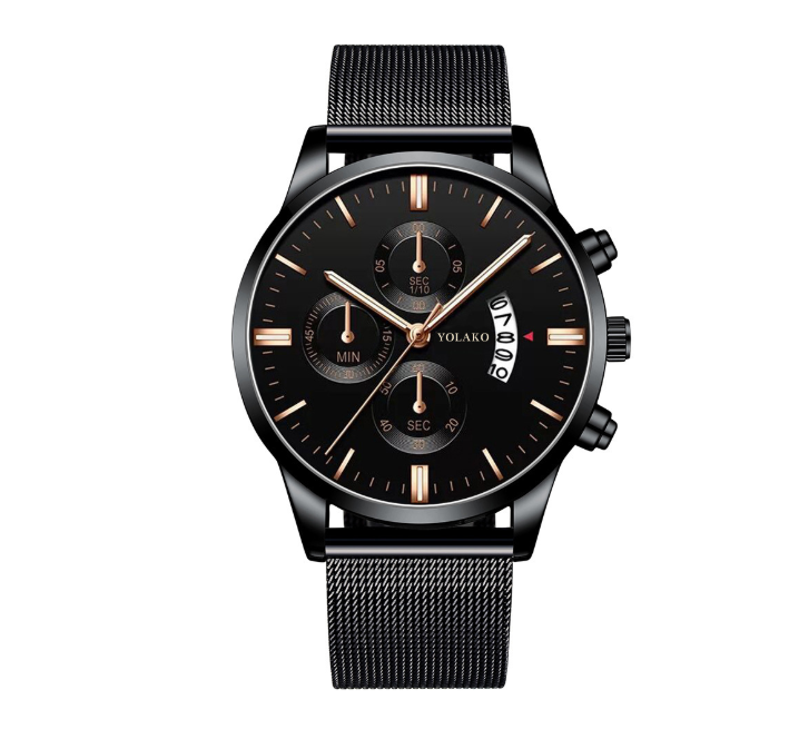 Fashion Mens Watches Luxury Men Stainless Steel Mesh Belt Quartz Wrist Watch Man Business Casual Leather Watch
