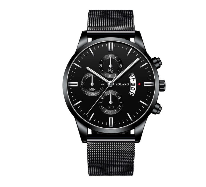 Fashion Mens Watches Luxury Men Stainless Steel Mesh Belt Quartz Wrist Watch Man Business Casual Leather Watch