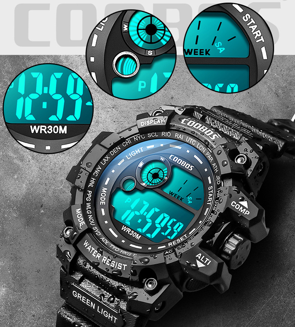 New Men LED Digital Watches Luminous Fashion Sport Waterproof Watches For Man Date Army Military Clock