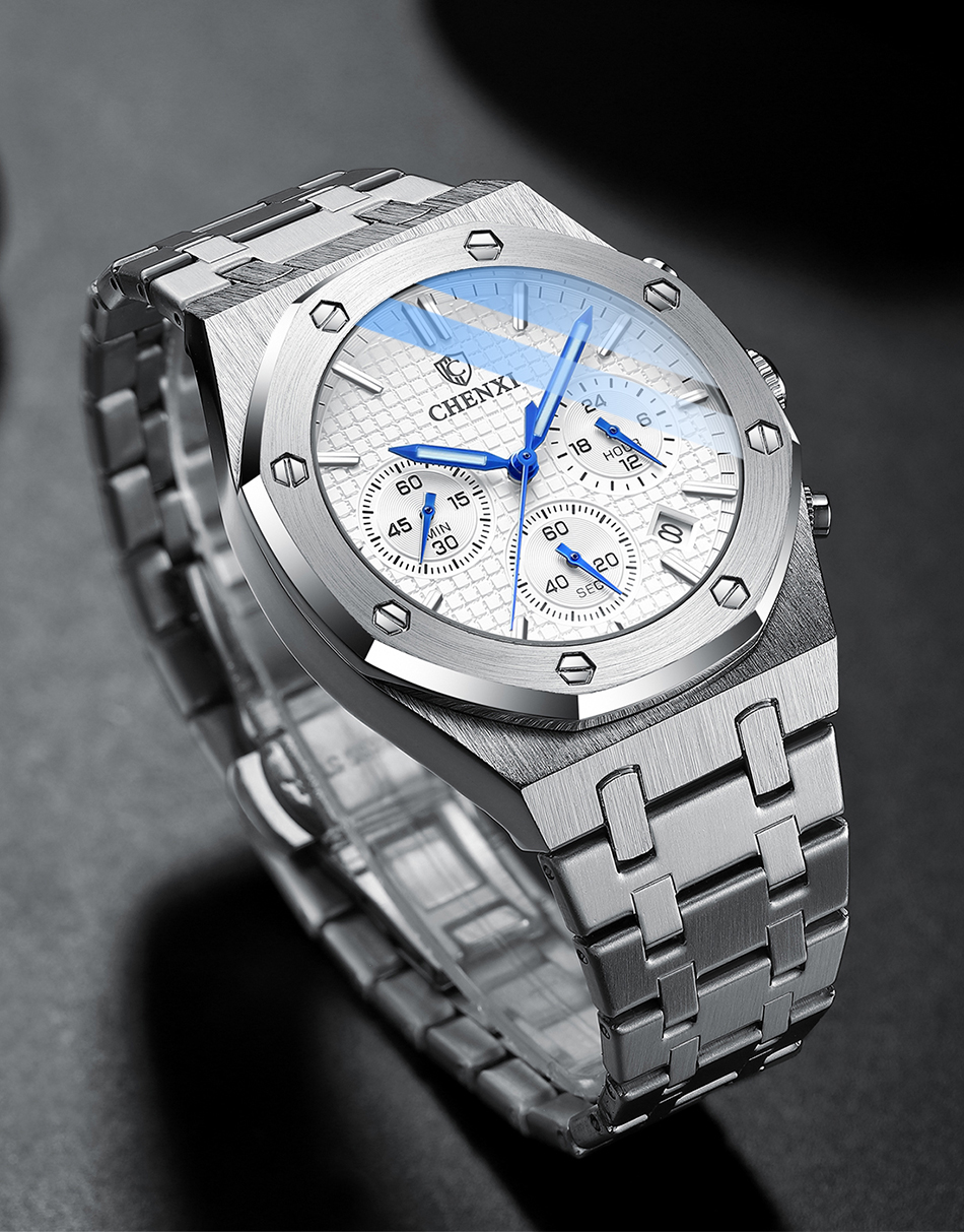Fashion Business Mens Watches Top Luxury Brand Quartz Watch Men Stainless Steel Waterproof Wristwatch