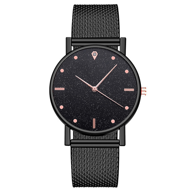 Cusual Ladies Watch Romantic Starry Sky Dial Women's Quartz Wristwatch Fashion Mesh Watch Gift Clock Droshipping