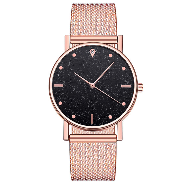 Cusual Ladies Watch Romantic Starry Sky Dial Women's Quartz Wristwatch Fashion Mesh Watch Gift Clock Droshipping