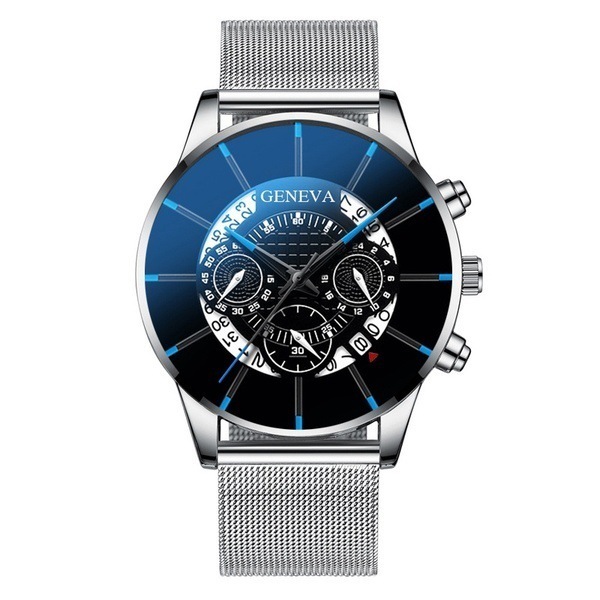 Fashion Men's Watch Sport Men Watches Luxury Calendar Steel Mesh Band Wristwatch Geneva Clock Reloj Hombre