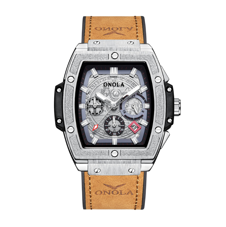 New men gold watch LuxuryBrand Fashion casual waterproof Leather watches men Clock wristwatch