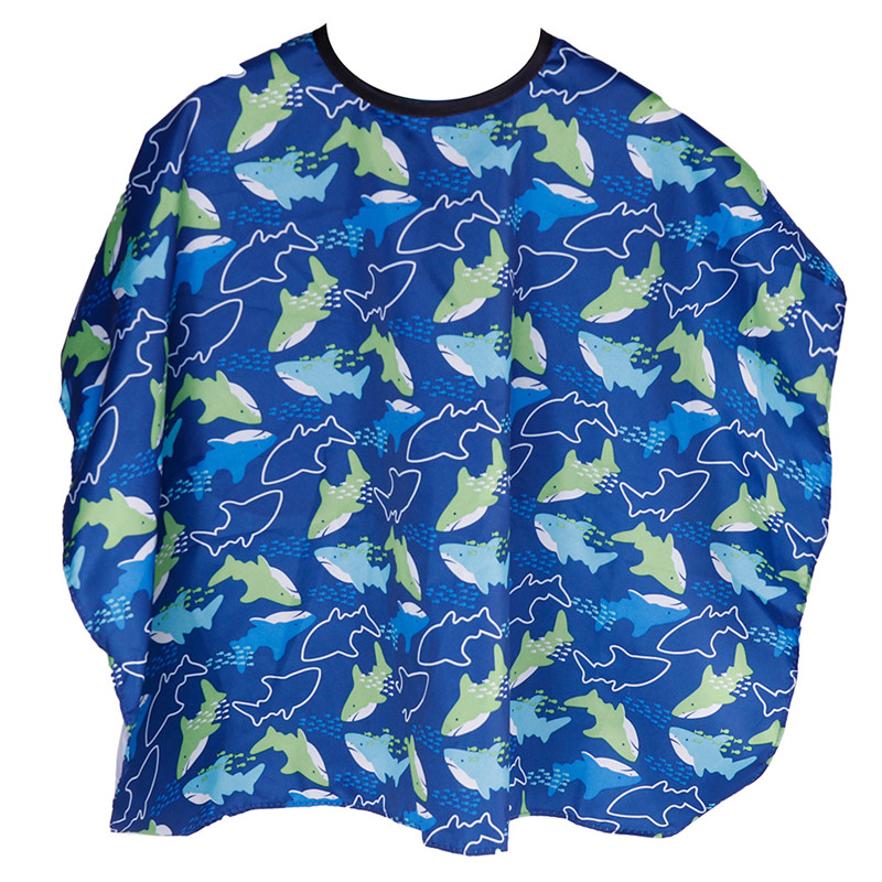 Salon Waterproof Hair Cutting Gown Cape Nylon Hairdresser Cape Sea Fish Patterned Barber for Kids Child Waterproof
