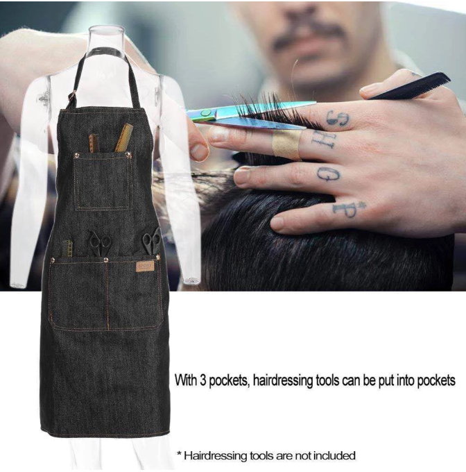 Hair Dresser for Salon Apron Hairdressing Cape Hair Cloth Cutting Dyeing Cape for Barber Shop Black Jean Styling Tools Hairdress