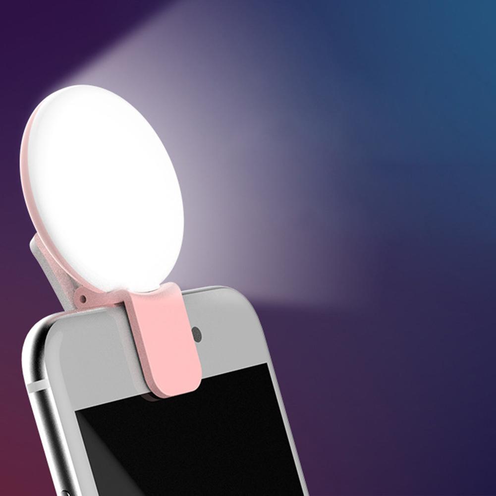 Mini Q Selfie Ring Light Portable Flash LED USB Clip Mobile Phone Fill Lamp Led Mirror Neon Sign Selfie Ring Makeup Lightings
