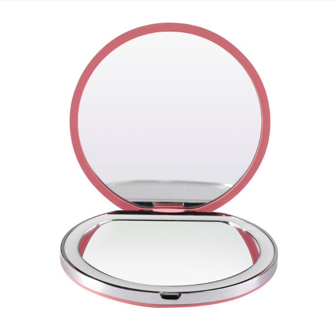 Mini LED Makeup Mirror Portable Hand Mirror USB Chargable Compact Pocket Mirror Brightness Light makeup mirror