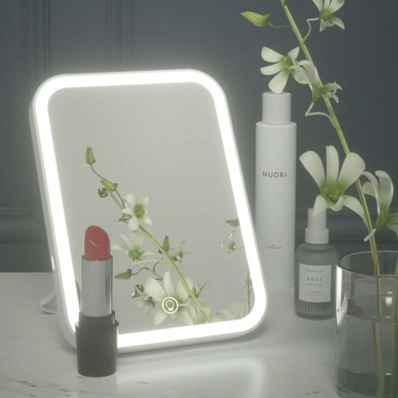 LED Makeup Mirror Illuminated Flexible Cosmetic Table Mirror With Light for Make Up Adjustable Light  Touch Screen