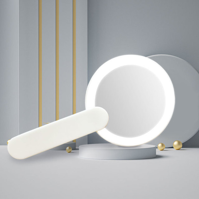 makeup mirror handle vanity mirror led vanity mirror usb small mirror with light portable makeup mirror