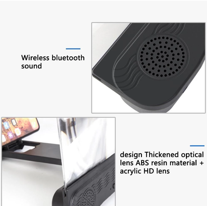 Mobile Phone Screen Amplifier Projector Bluetooth-compatible Magnifier Bracket Audio Phone Desktop Holder Stand For Video Gaming
