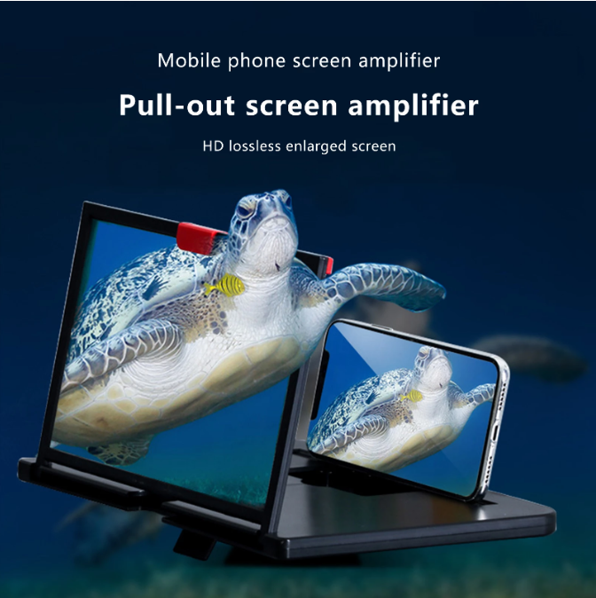 Pull-out Mobile Phone Screen Magnifier Stand 3D Enlarger Video Amplifier Projector Bracket Desktop Holder